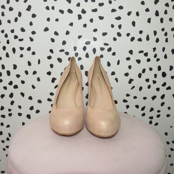 Loeffler Randall Esther Rose Lizard Embossed Textured Wooden Heel Pumps - Picture 4 of 9